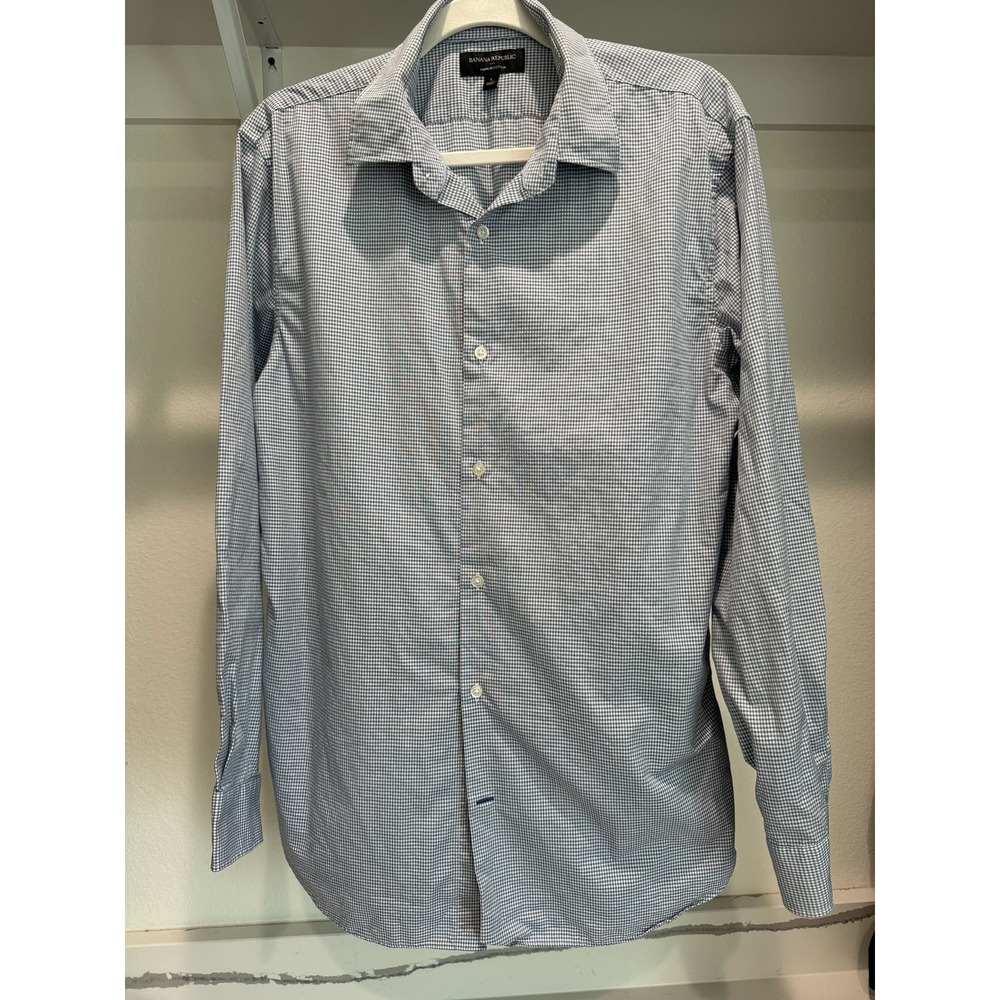 Banana Republic Slim Fit Dress Shirt Size Large Blue